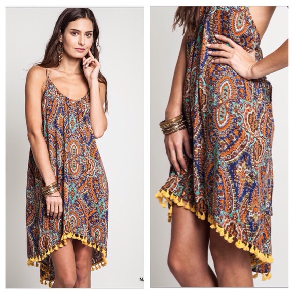 Paisley Waisted Tank Dress - Picture 2 of 3