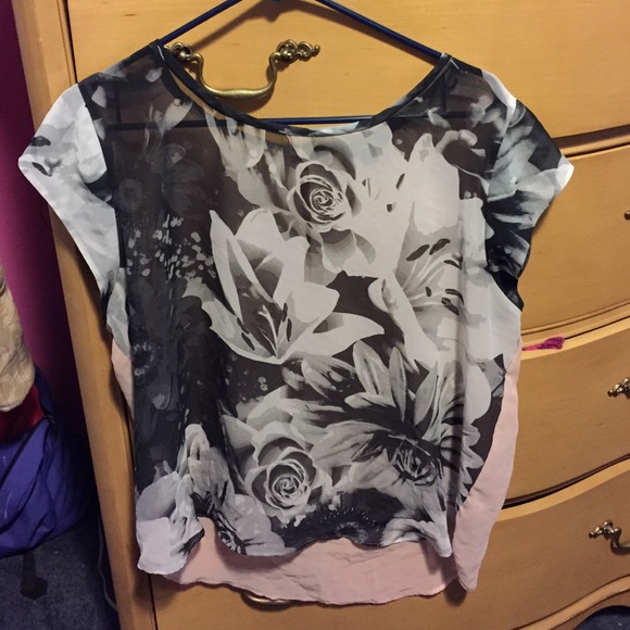 Floral Print Sheer Blouse