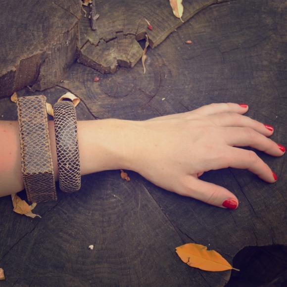 TOPSHOP Snake Geo Bangle Set