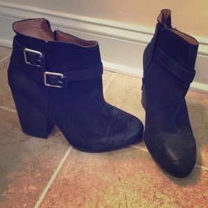 Lucky Brand black booties with buckles