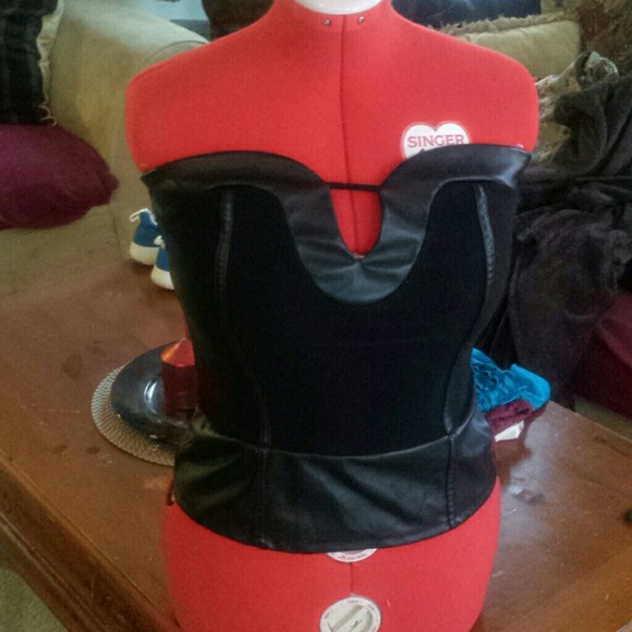 Black and leather Top