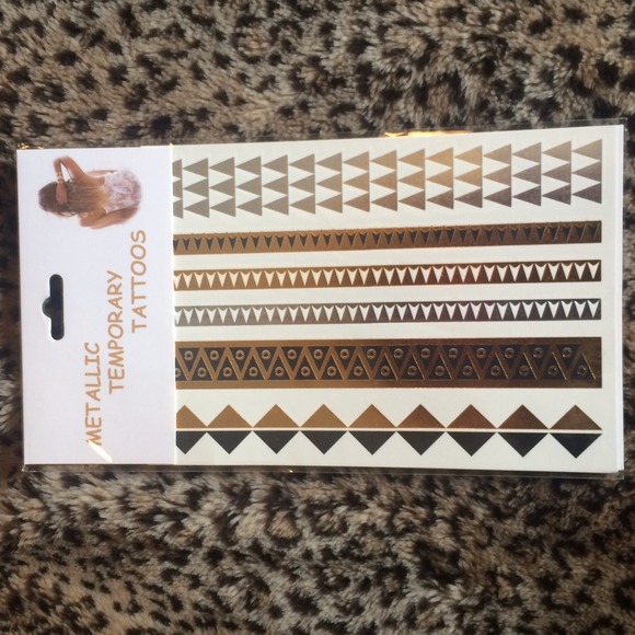Metallic Temporary Tattoos Silver/Gold/Black - Picture 1 of 2
