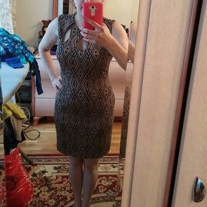 Brown with black Aztec dress