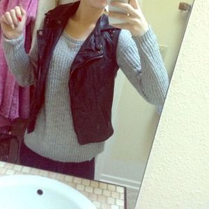 faux leather vest