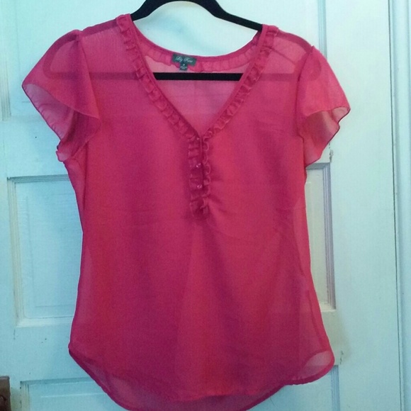 Pink sheer top