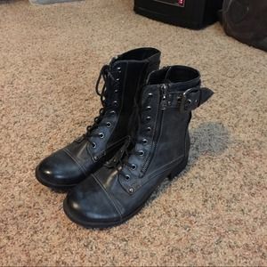 Black combat boots