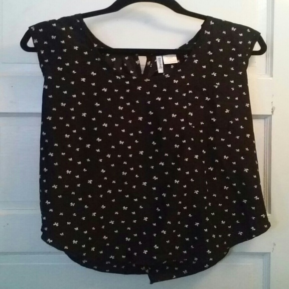 Black silk bow top