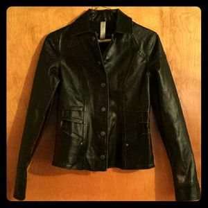 Dark brown faux leather jacket