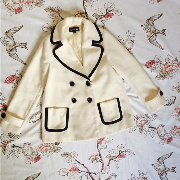 Forever 21 Outerwear - White Peacoat
