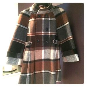 Zara plaid coat sz L