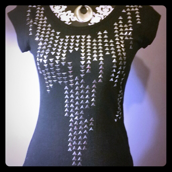SOLD Edgy Pyramid Stud Tee - Picture 1 of 3