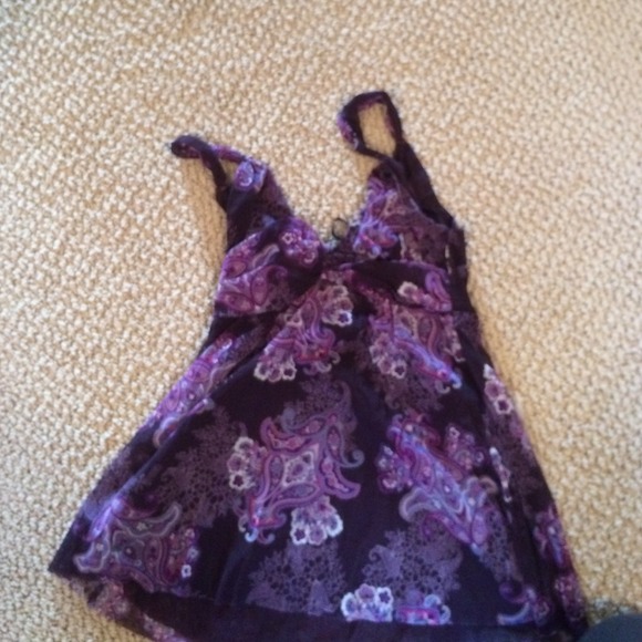 Purple floral tank top