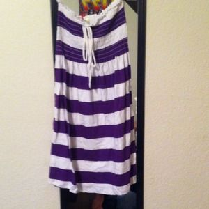 Strapless purple sundress