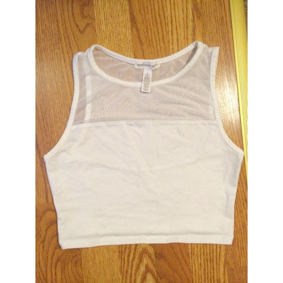 White mesh crop top