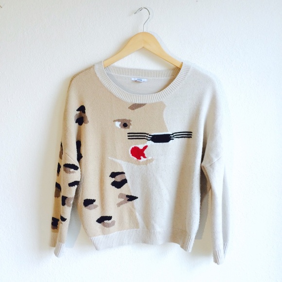 Bar III leopard sweater