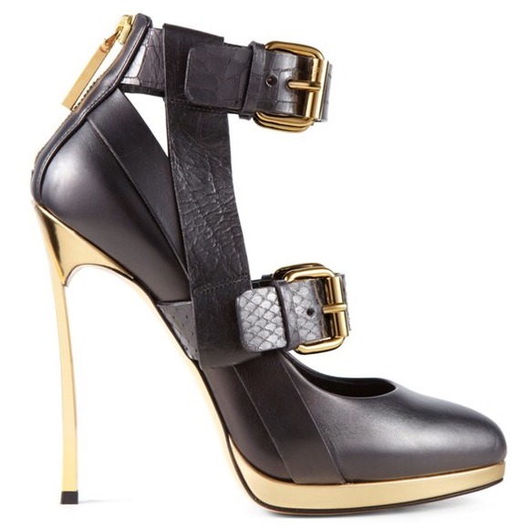 4.7" Casadei Buckle Ankle Strap Pumps