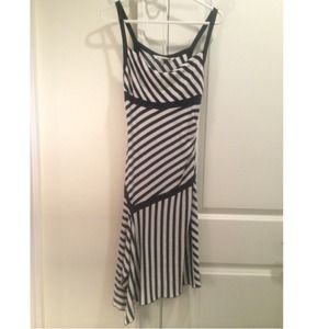 Vintage DVF Asymmetrical Striped Dress
