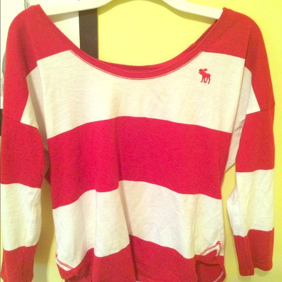 Red and white striped Abercrombie shirt