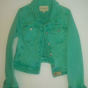 Pilcro Green Cropped Jean Jacket L Anthropologie