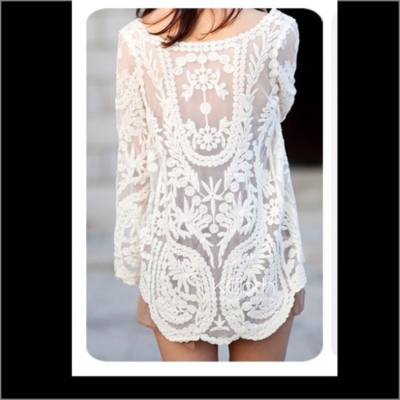 Tops - (New Listing )price reduce- Ivory  Lace top