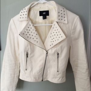 White jacket with studded collar