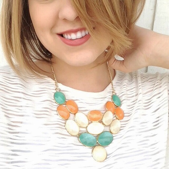 • Multi Colored Statement Necklace •