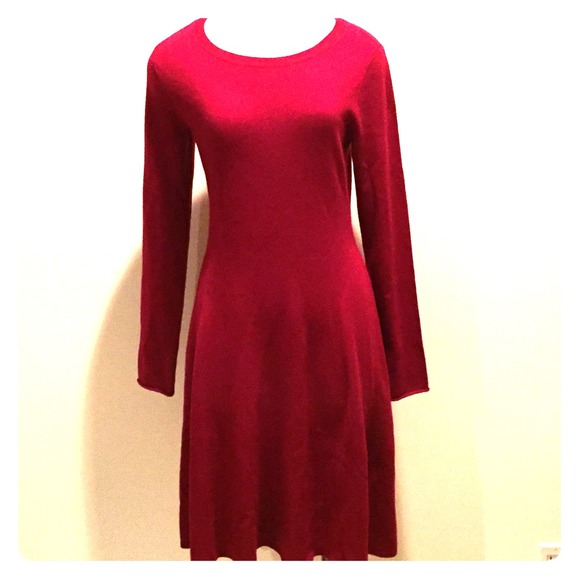 Hayden brand cashmere red sweater dress