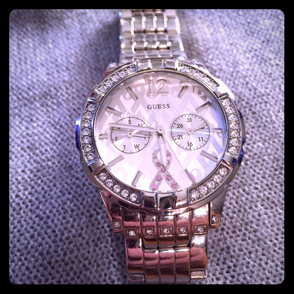 Guess breast cancer boyfriend style watch