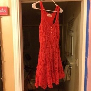 Lace red dress