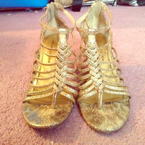 Scaley Gold, Braided Sandals