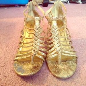 Scaley Gold, Braided Sandals