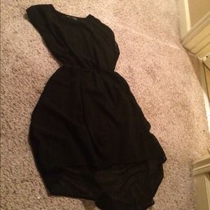 Black hi low atmosphere dress