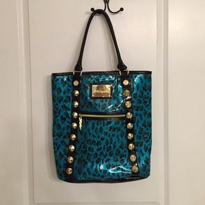 Blue-black-gold leopard print BETSY JOHNSON bag💘