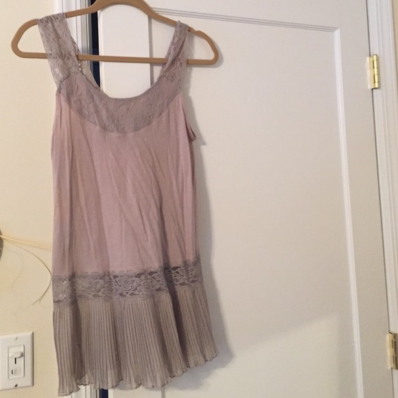 Light Gray and Lace Top