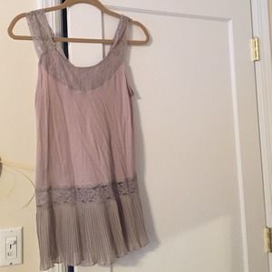 Light Gray and Lace Top