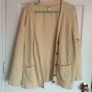 Cozy oversized ivory sweater cardigan