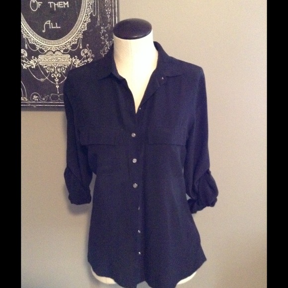 Black silk blouse
