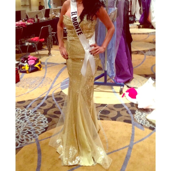 Gold pageant dress