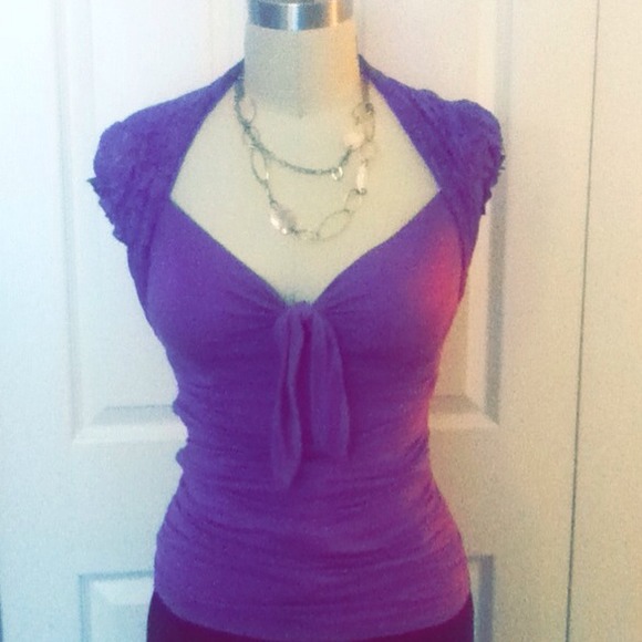 NWOT: Purple lace sweetheart top