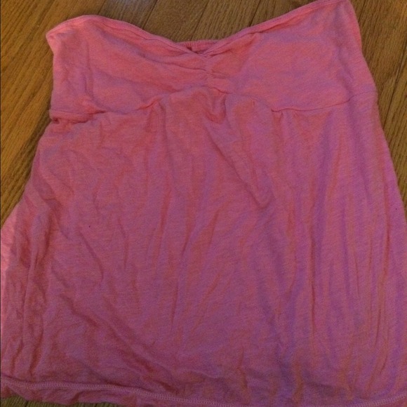 Pink baby doll strapless top
