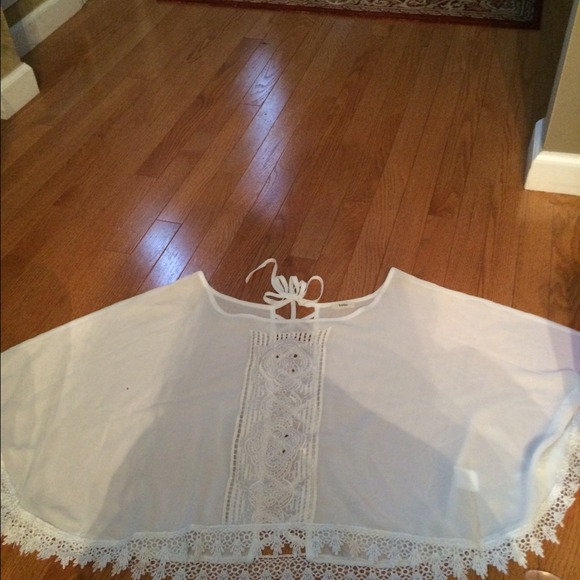 White chiffon poncho