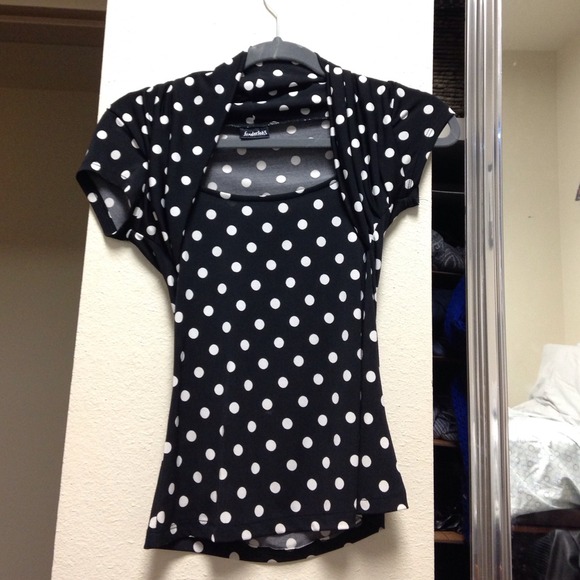 Fredericks of Hollywood black and white top - Picture 2 of 2