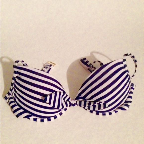 Nautical push up bikini top