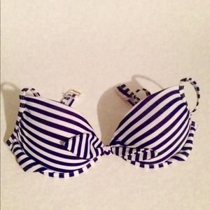 Nautical push up bikini top