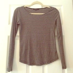 Forever 21 striped boat neck long sleeve tshirt