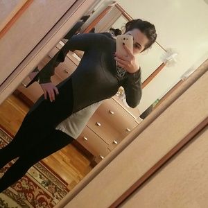 Cowl neck zipper top