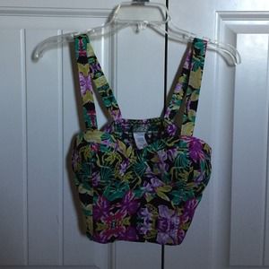 Tropical print Bustier