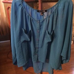 Blue chiffon top