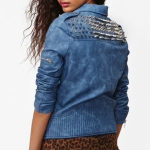 UNIF studded Moto jacket - Blue