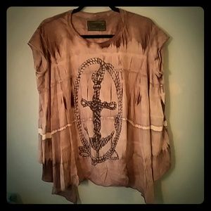 All Saints Spitalfields tie dye anchor shirt